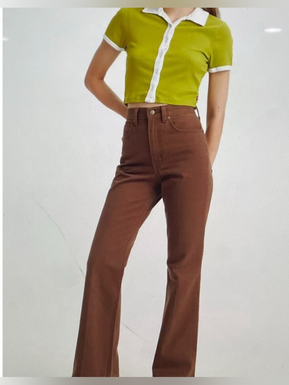 Levis 70s Movin On High Rise Flare Jeans Sz 30 Brown High Waist Full Length West